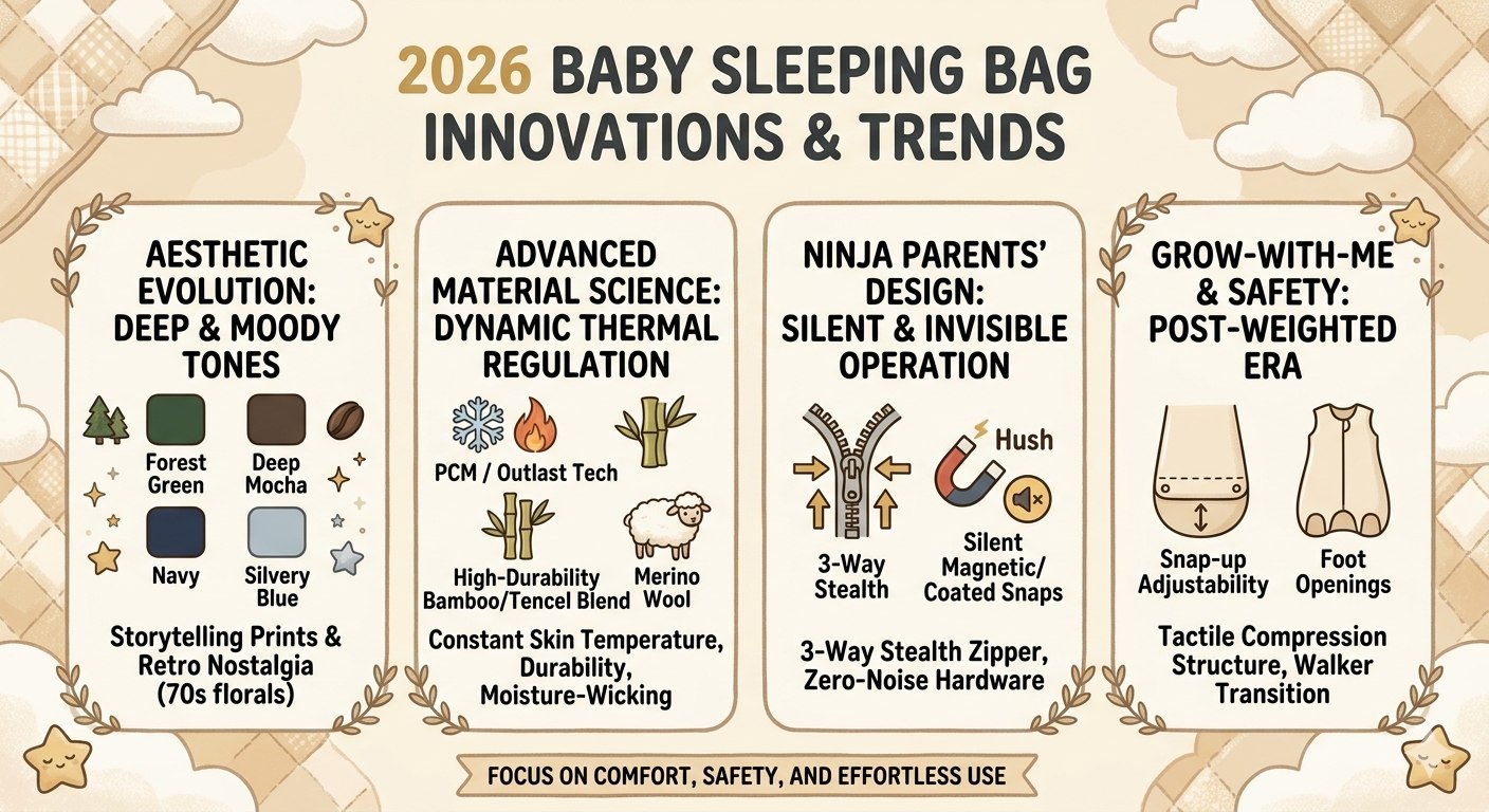 2026 Baby Sleeping Bag Innovations & Trends infographic